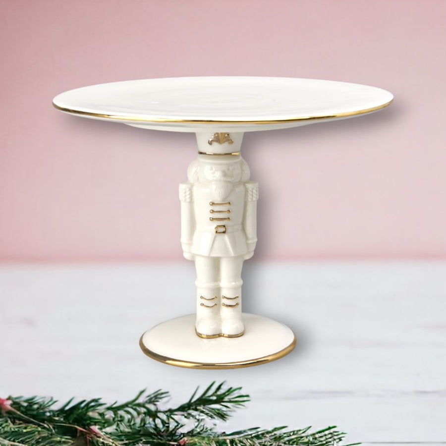 White/Gold Nutcracker Serving Plate