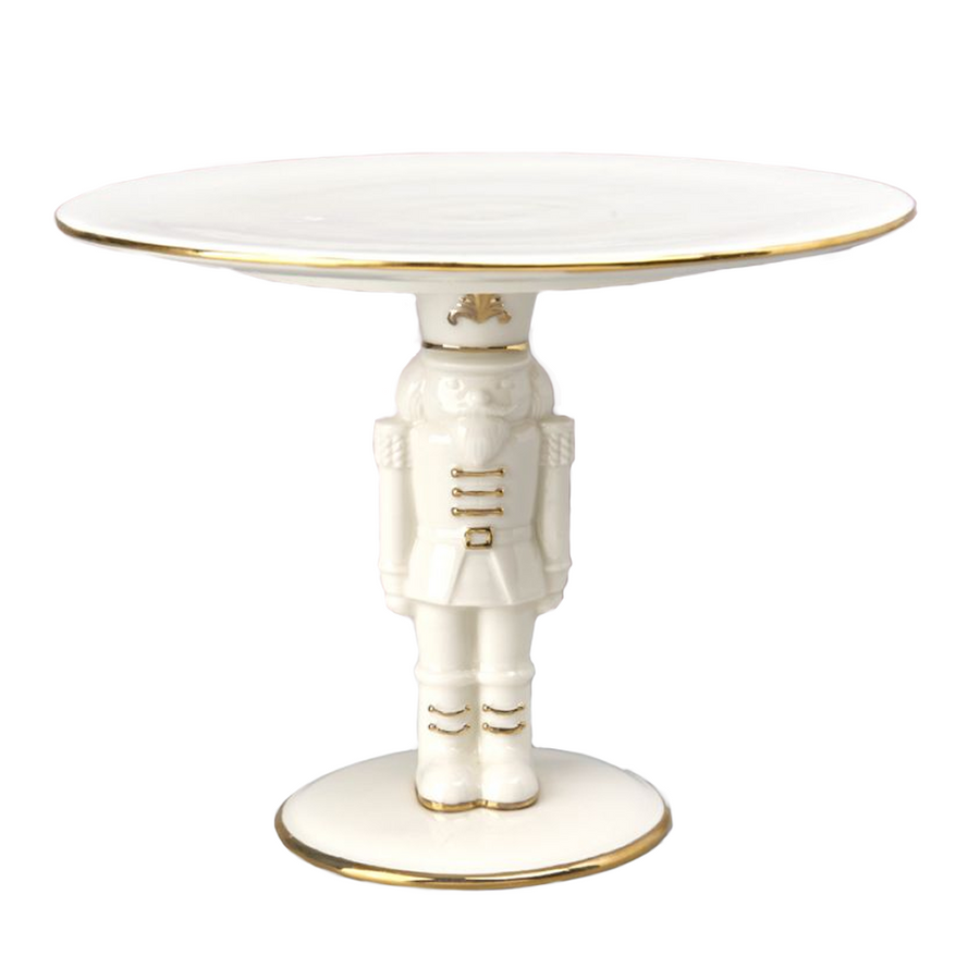 White/Gold Nutcracker Serving Plate