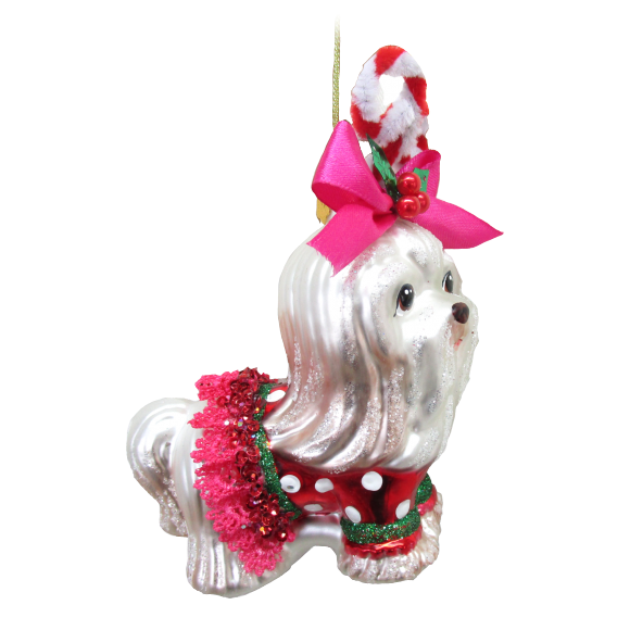 Shih Tzu Candy Cane Outfit Ornament