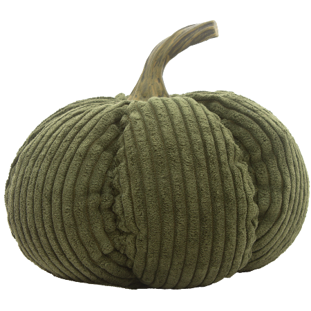 Khaki Green Corduroy Pumpkin 9.75"