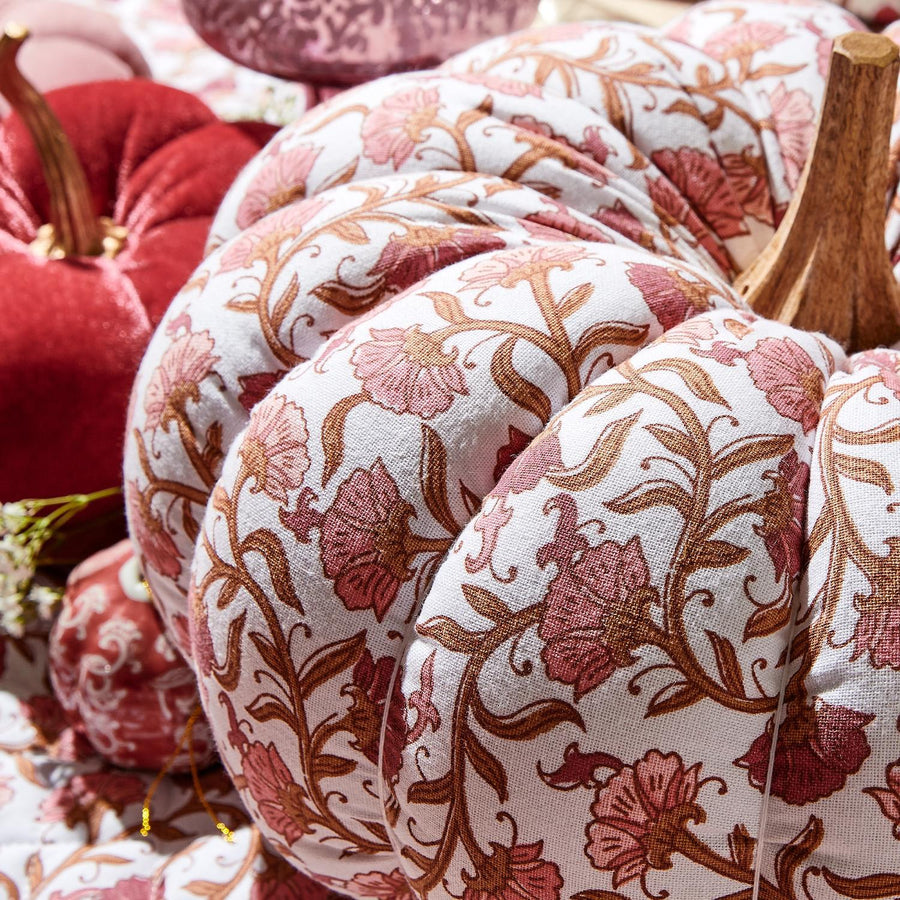 Autumn Blush Pumpkins with Wooden Stems