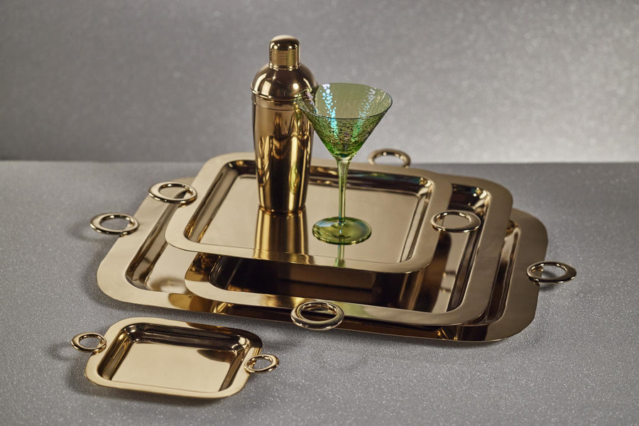 Bacardi Polished Brass Serving Tray 10.25"