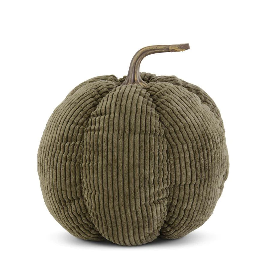 Khaki Green Corduroy Pumpkin 7"