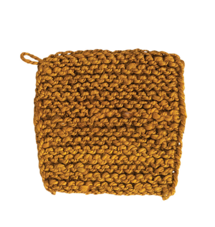 8" Square Jute Crocheted Pot Holder